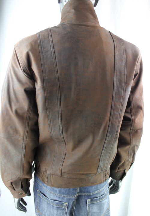 Men's Brown Nubuck Leather Jacket - Image 5