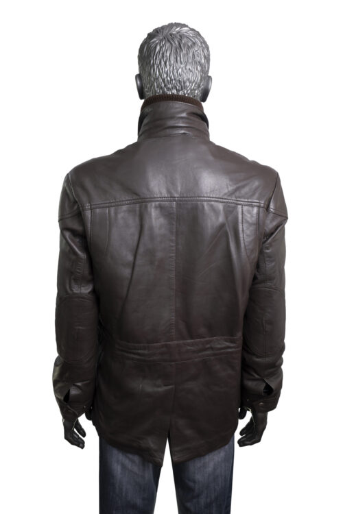 Men's Brown Leather Jacket - Image 6