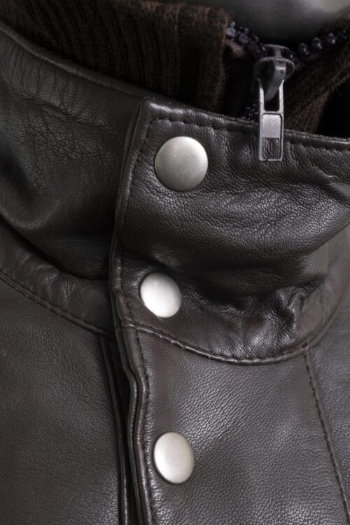 Men's Brown Leather Jacket - Image 3