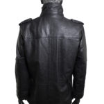 Men's Black Leather Jacket - Image 8