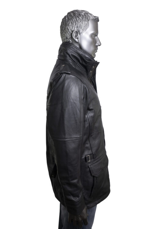 Men's Black Leather Jacket - Image 2