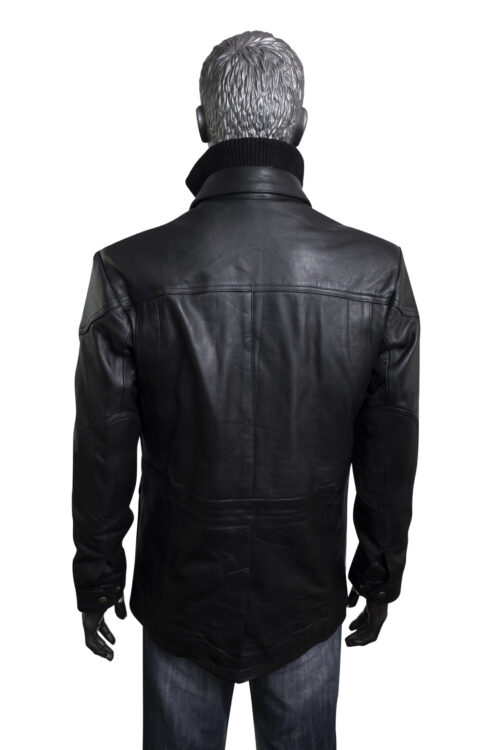 Men's Black Leather Jacket - Image 3