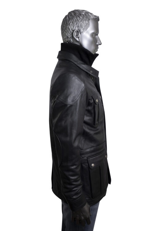 Men's Black Leather Jacket - Image 6