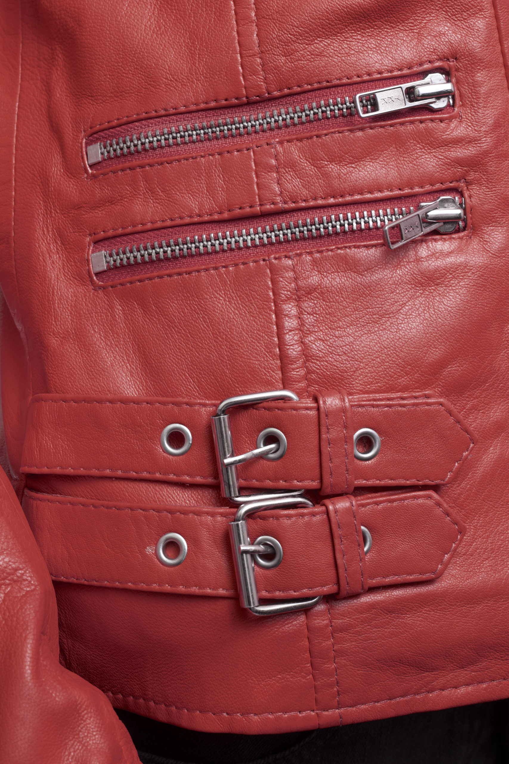 Ladies red deals biker jacket