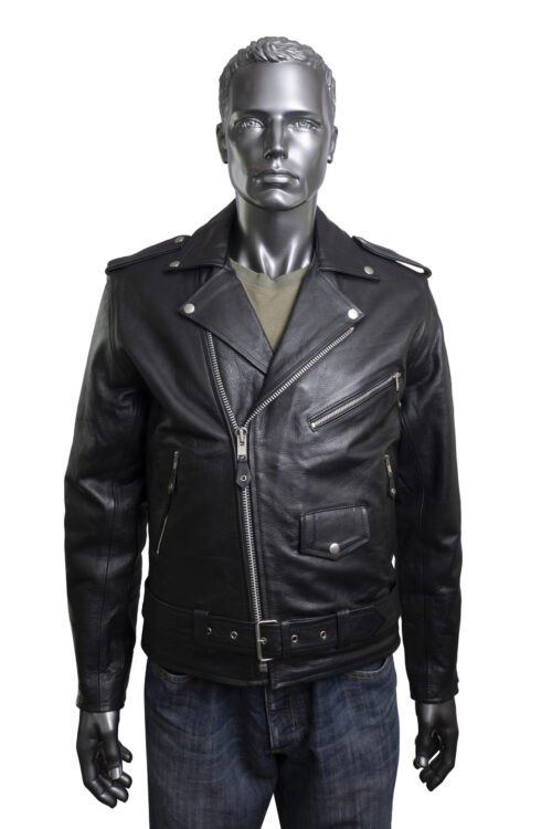 Men's Black Leather Biker Jacket