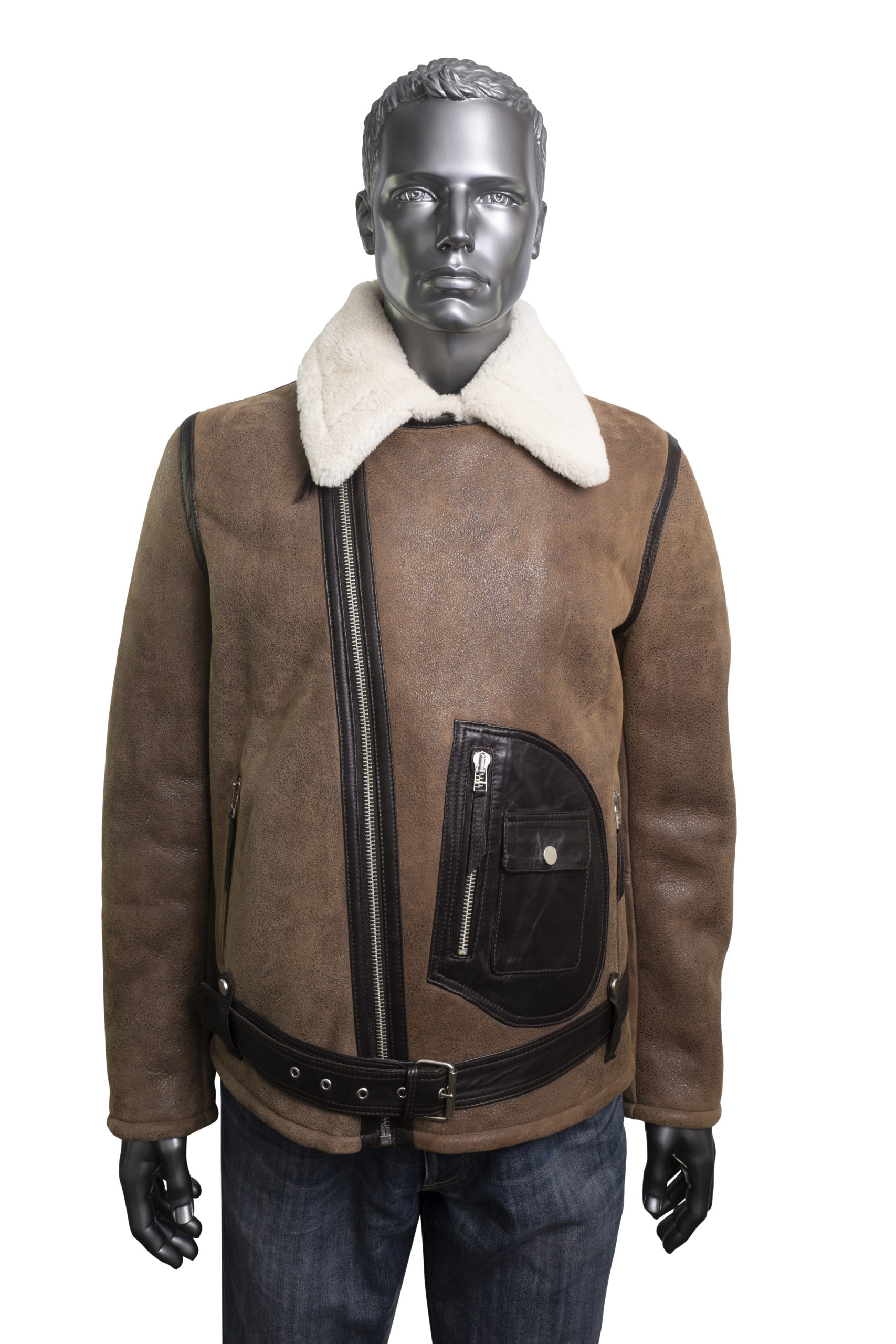 Mens Brown Biker Sheepskin Jacket – Radford Leather Fashions-Quality ...