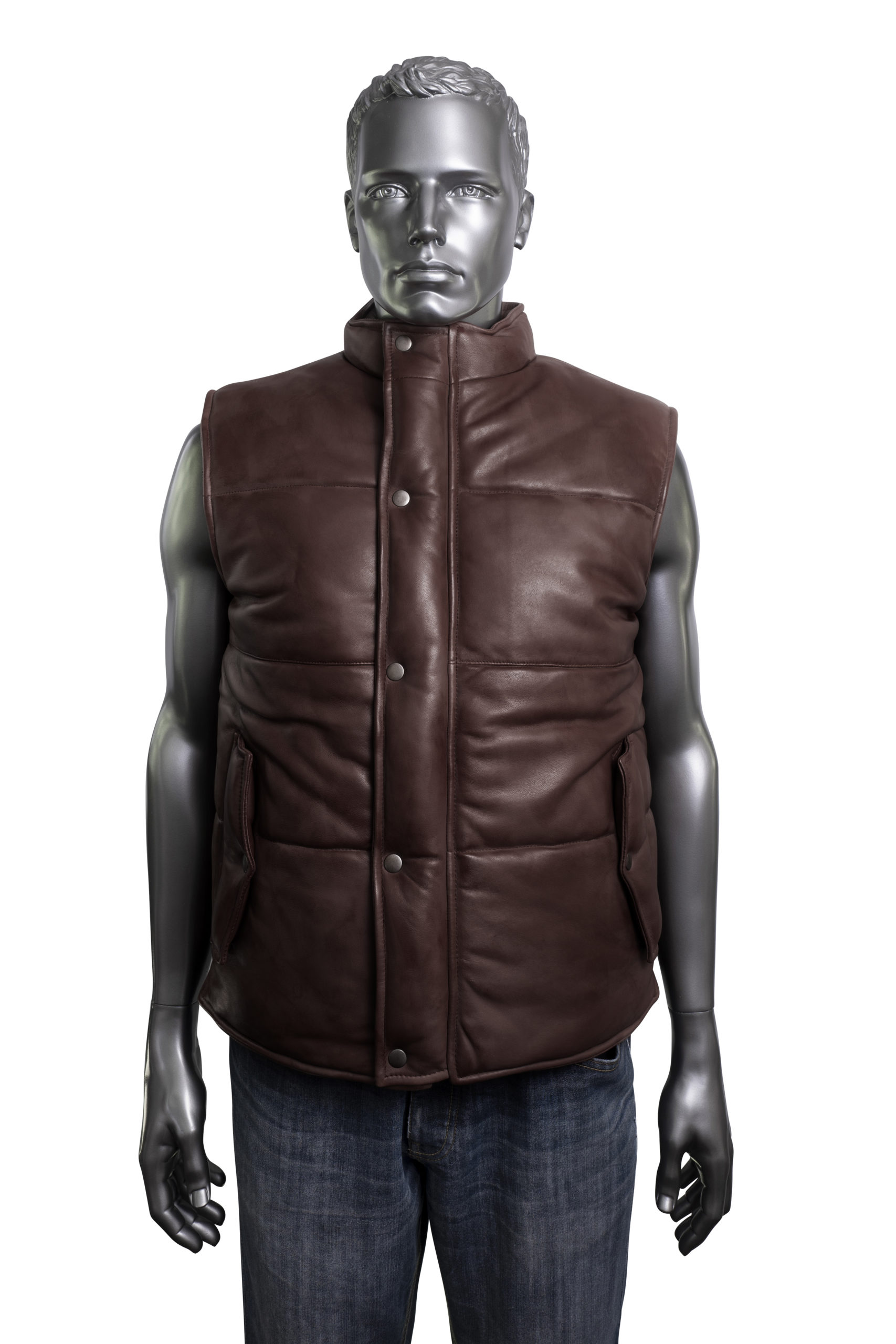 Calf Padded Vest Junior Leather Brown