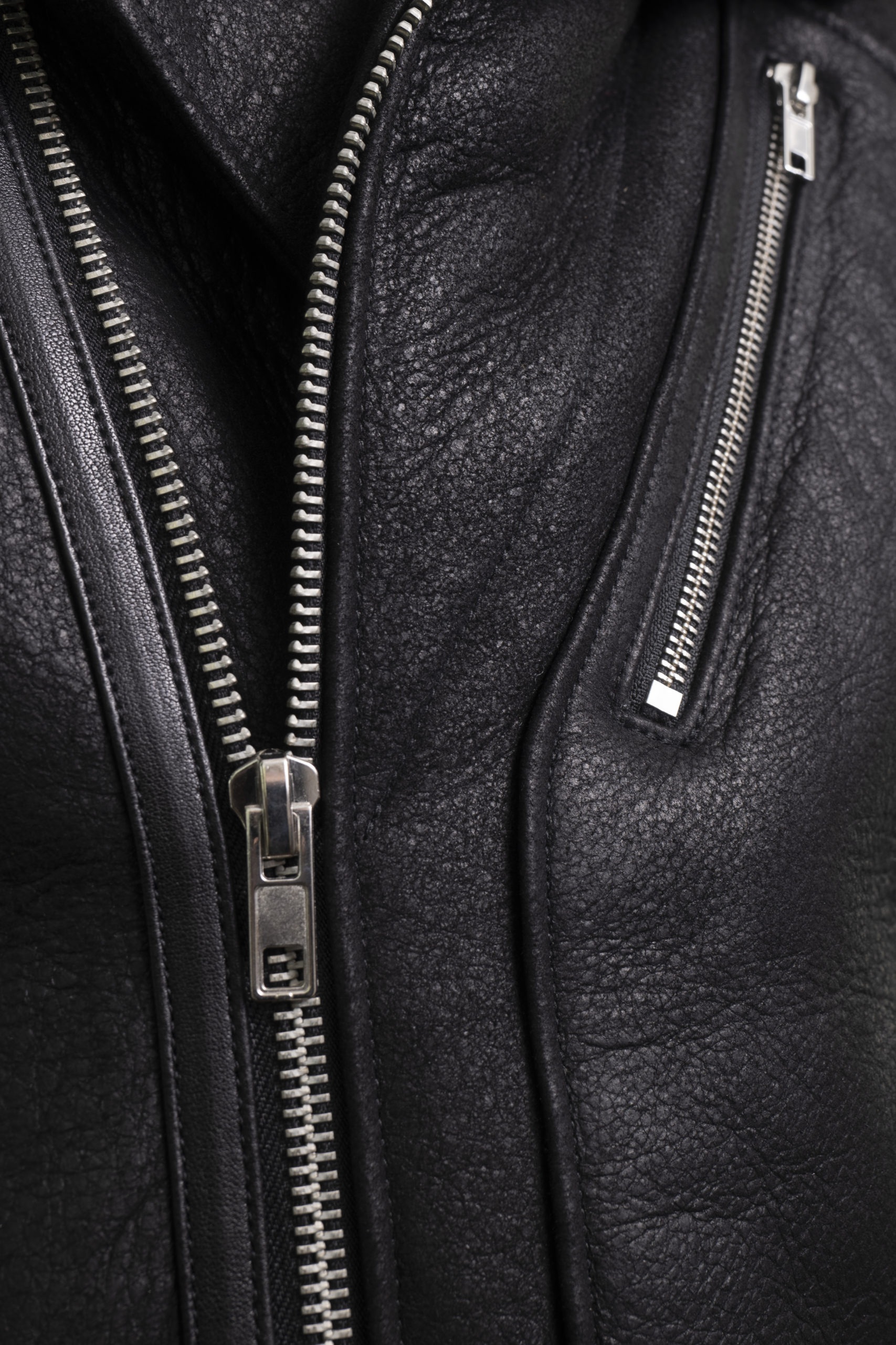 Mens Black Biker Shearling Sheepskin Jacket – Radford Leather Fashions ...