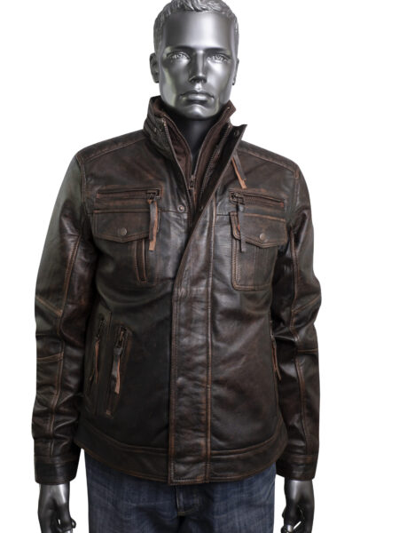 Men's Vintage Leather Biker Jacket