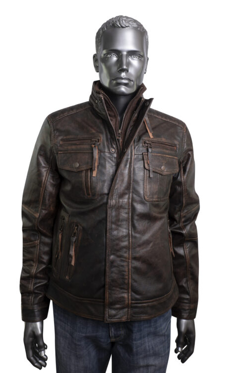 Men's Vintage Leather Biker Jacket